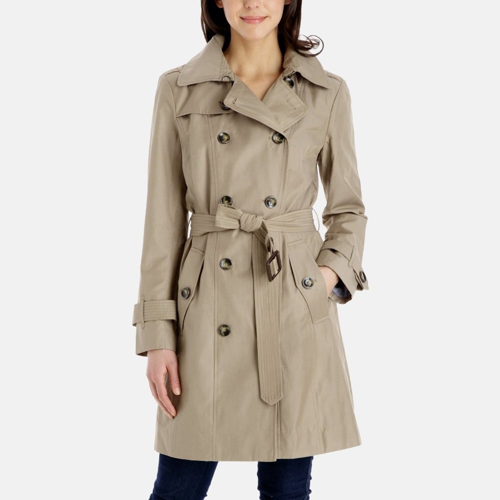 London Fog classic tan trench coat jacket PXS